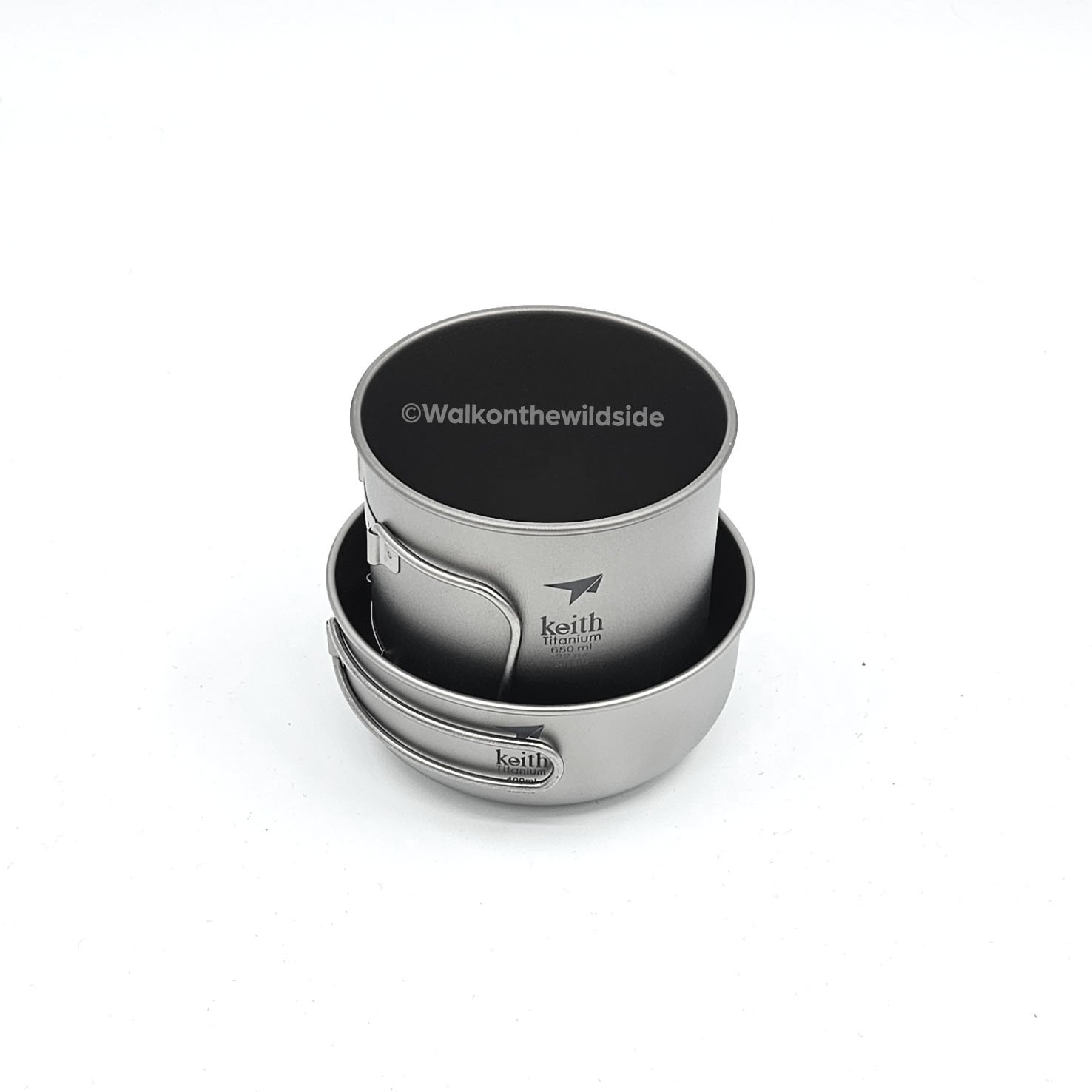 Keith Titanium Schüssel mit Griff 0,4l mit 650 ml Topf darin